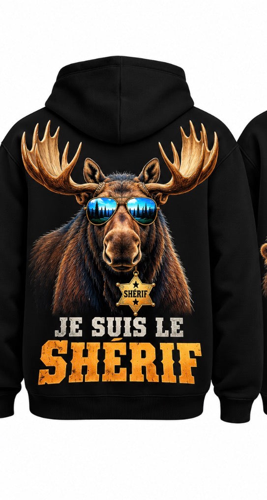 Hoodie noir unisexe